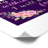 "Omdat mijn God in mij is" Paarse muur Poster (Hoek)