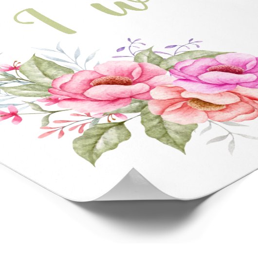 "Omdat mijn God in mij is" White Wall Poster (Hoek)