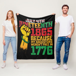 Omdat mijn voorouders niet vrij waren op 4 juli 17 fleece deken