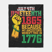 Omdat mijn voorouders niet vrij waren op 4 juli 17 fleece deken (Voorkant)