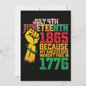 Omdat mijn voorouders niet vrij waren op 4 juli 17 kaart (Voorkant)