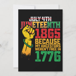 Omdat mijn voorouders niet vrij waren op 4 juli 17 kaart