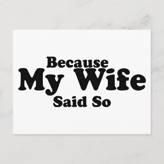 Omdat mijn vrouw dat zei briefkaart (Voorkant)