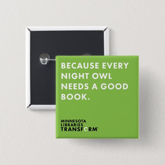 Omdat Owl Green Button (Voorkant /achterkant)