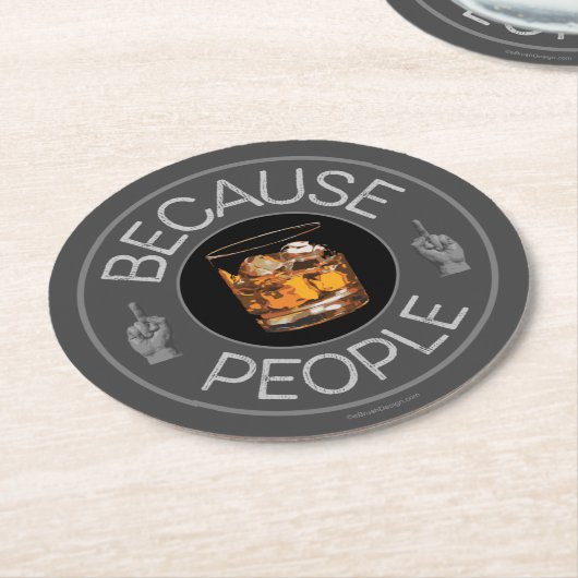 Omdat People (whisky) Round Paper Onderzetter (Gebogen)