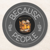 Omdat People (whisky) Round Paper Onderzetter (Voorkant)