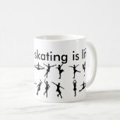 omdat schaatsen leven is koffiemok (Voorkant rechts)