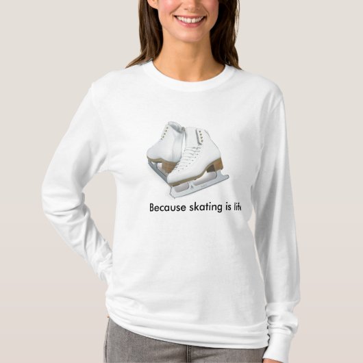 Omdat schaatsen leven is t-shirt (Voorkant)