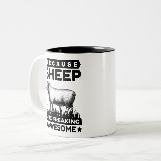 Omdat schapen Geweldige worden Tweekleurige Koffiemok (Voorkant links)