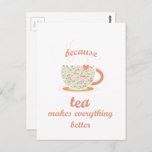 Omdat Tea alles beter maakt Briefkaart (Voorkant / Achterkant)