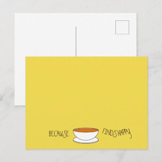 Omdat thee blij slogan vindt, Japanse stijlkop Briefkaart (Voorkant / Achterkant)