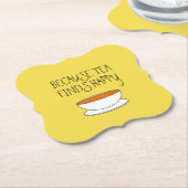 Omdat thee blij slogan vindt, Japanse stijlkop Kartonnen Onderzetters (Gekanteld)