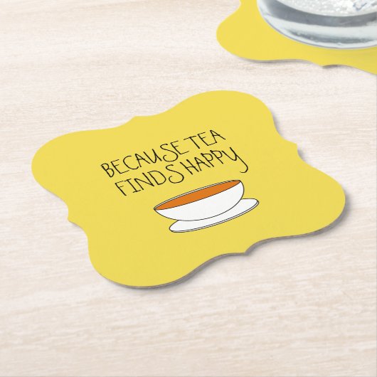 Omdat thee blij slogan vindt, Japanse stijlkop Kartonnen Onderzetters (Gekanteld)