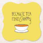 Omdat thee blij slogan vindt, Japanse stijlkop Kartonnen Onderzetters (Voorkant)