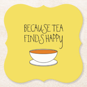 Omdat thee blij slogan vindt, Japanse stijlkop Kartonnen Onderzetters