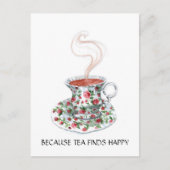 Omdat thee gelukkig slogan vindt,  bekerrozen briefkaart (Voorkant)