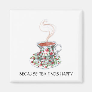 Omdat thee gelukkig slogan vindt,  bekerrozen magneet