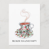 Omdat thee van vrolijke slogan houdt,  bekerrozen briefkaart (Voorkant)