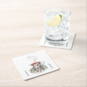 Omdat thee van vrolijke slogan houdt,  bekerrozen kartonnen onderzetters (Insitu)