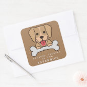 OMDAT THERAPIE TE KOMENDE, grappige hond IS Vierkante Sticker (Envelop)