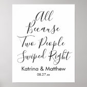 Omdat twee mensen de juiste grappige bruiloft hebb poster (Voorkant)