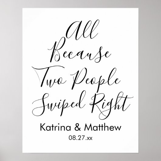 Omdat twee mensen de juiste grappige bruiloft hebb poster (Voorkant)
