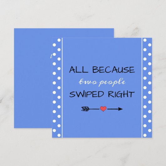 Omdat twee mensen het juiste Baby shower hebben ge Bedankkaart (Voorkant / Achterkant)