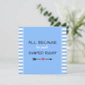 Omdat twee mensen het juiste Baby shower hebben ge Bedankkaart (Staand voorkant)