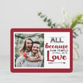 Omdat twee mensen verliefd werden op afbeelding feestdagenkaart (Staand voorkant)