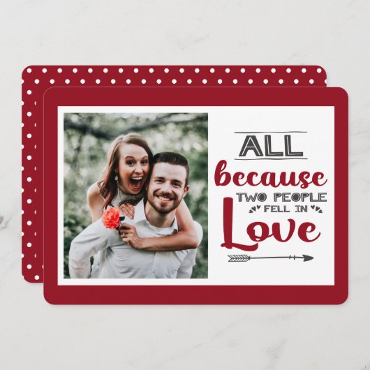 Omdat twee mensen verliefd werden op afbeelding feestdagenkaart (Voorkant / Achterkant)