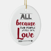 Omdat twee mensen verliefd werden op afbeelding keramisch ornament (Rechts)