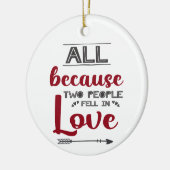Omdat twee mensen verliefd werden op afbeelding keramisch ornament (Links)