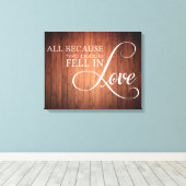 Omdat twee mensen verliefd worden canvas afdruk (Insitu (Houten vloer))