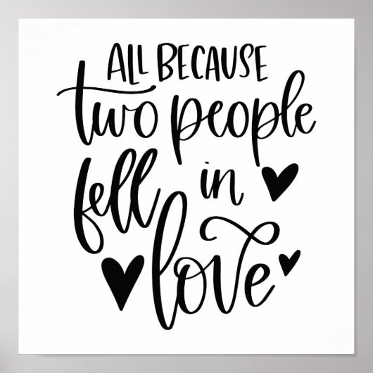 Omdat twee mensen verliefd worden poster (Voorkant)
