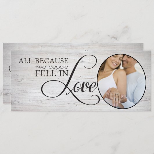 Omdat twee mensen verliefd worden save the date (Voorkant / Achterkant)