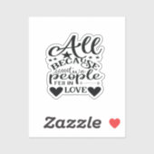 Omdat twee mensen verliefd worden sticker (Vel)