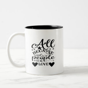 Omdat twee mensen verliefd worden tweekleurige koffiemok