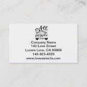 Omdat twee mensen verliefd worden visitekaartje (Voorkant)