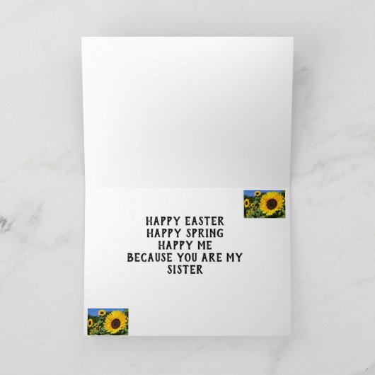 OMDAT "U" MIJN *SISTER* EENVOUDIGER IS FEESTDAGEN KAART (Binnen)