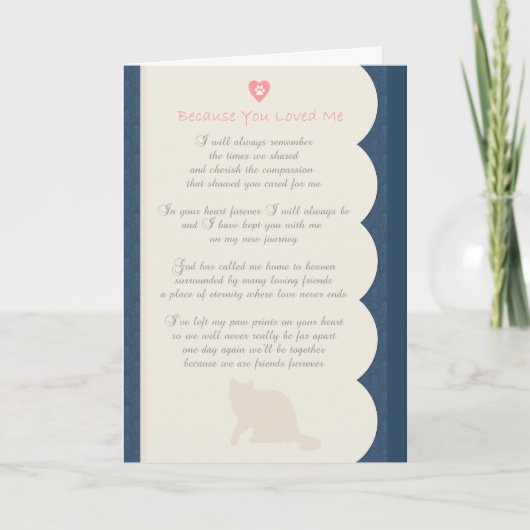 Omdat u van me de Sympathie van de Kat van het Kaart (Voorkant)