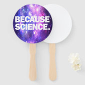 Omdat wetenschap handwaaier (Voorkant en achterkant)