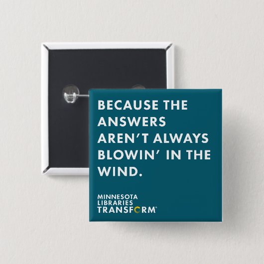 Omdat Wind Blauwgroen Button (Voorkant /achterkant)