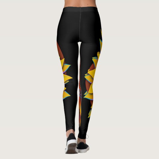 Omdat... zonnebloemen "Trippy Flower"-Teenslippers Leggings (Achterkant)