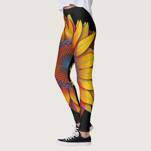Omdat... zonnebloemen "Trippy Flower"-Teenslippers Leggings (Links)