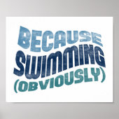 Omdat zwemmen Poster - Funny Swimmer Typografie (Voorkant)