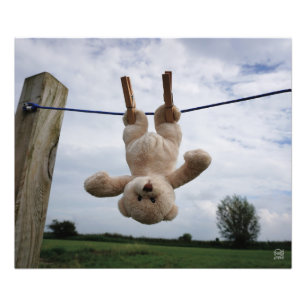 Omdenken naar positief en humor. foto afdruk