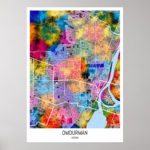 Omdurman Soedan Stadsplattegrond Poster