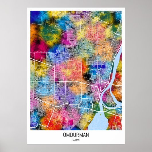 Omdurman Soedan Stadsplattegrond Poster (Voorkant)