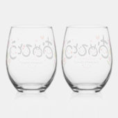 Omedetou Japanese Congratulations Floral Calligrap Wijnglas Zonder Voet (Achterkant)