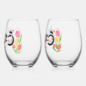 Omedetou Japanese Congratulations Floral Calligrap Wijnglas Zonder Voet (Links)